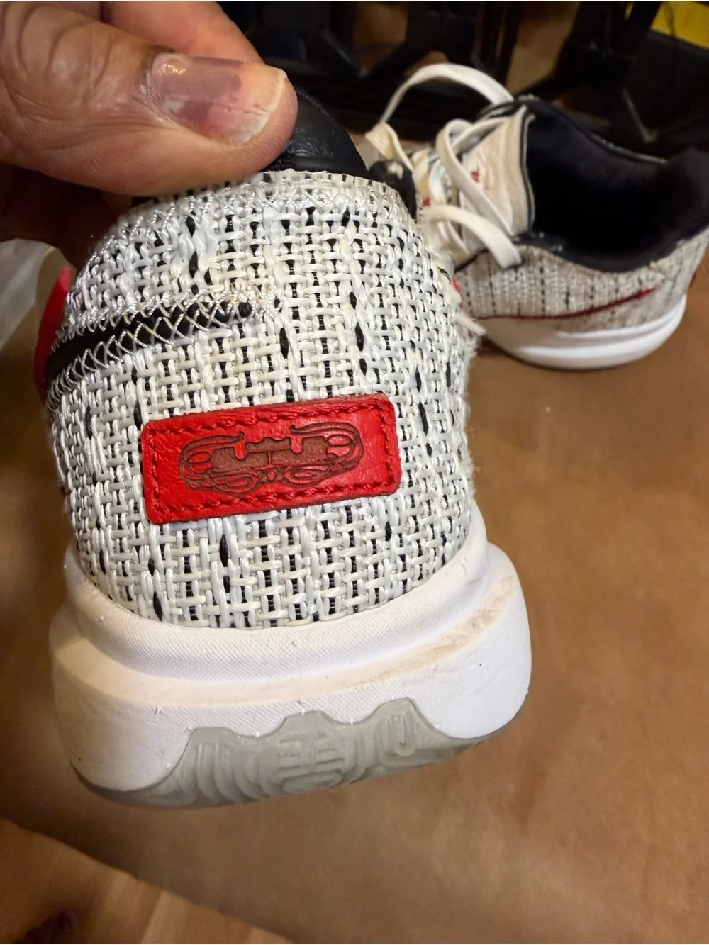Nike LeBron 20XX White Knit Men's Sneakers with Red Accent